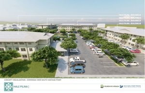 Architectural rendering or site view of the Hale Pilina rental complex